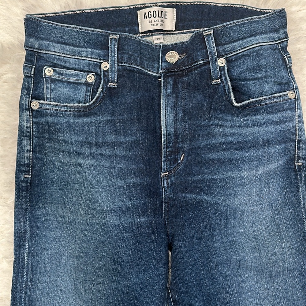 A GOLDIE CROPPED SKINNY JEAN! soooo cute dark wash size 26 9.5 inch front rise‎ - Picture 2 of 5